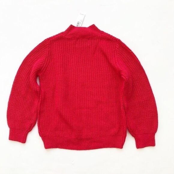 Old Navy NWT red mock neck knit sweater S(6/7Y) - Picture 4 of 4